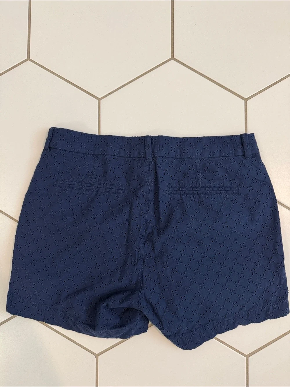 Old Navy Navy Eyelet High-Rise Cotton Shorts